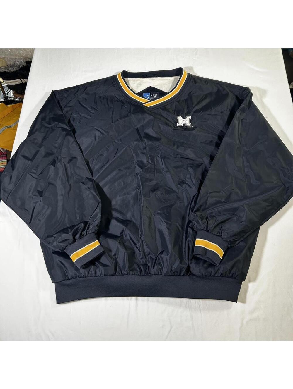 Port and Company Michigan wolverines Men’s Jacket, windbreaker navy blue XL